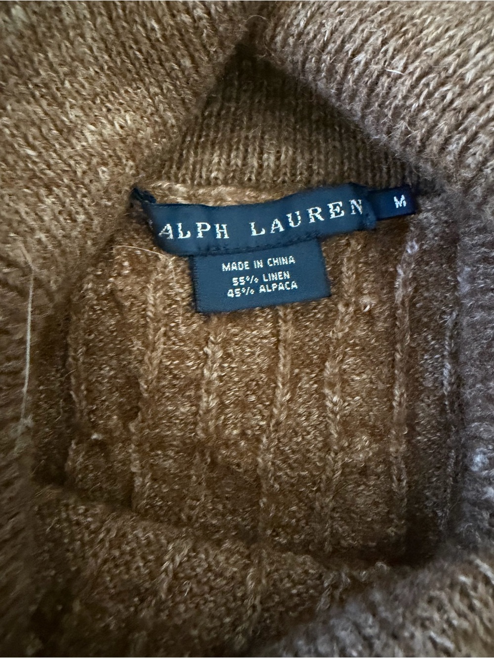 Polo by Ralph Lauren Brown Cable-Knit Sleeveless Cowlneck Sweater - Picture 2 of 2